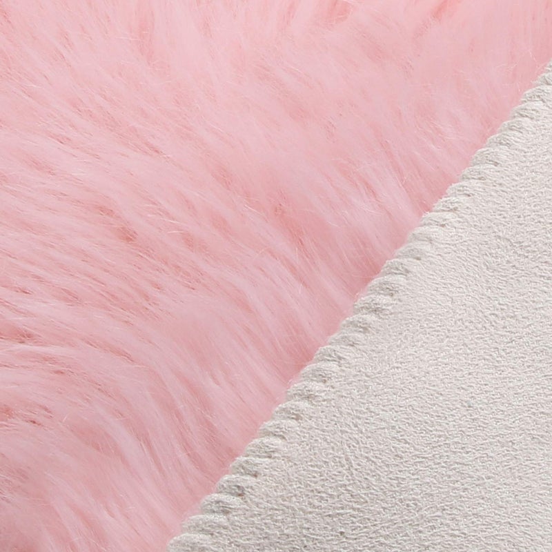 duduta Pink Faux Sheepskin Rugs 2x3 ft, Faux Fur Chair Seat Covers Fluffy Shag Throw Rugs Machine Washable - Image 2